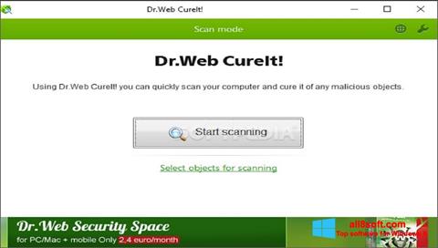 Petikan skrin Dr.Web CureIt untuk Windows 8
