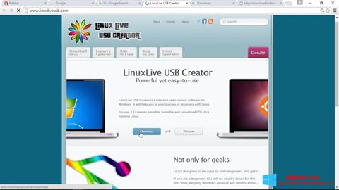 Petikan skrin LinuxLive USB Creator untuk Windows 8