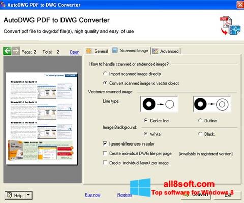 Petikan skrin PDF to DWG Converter untuk Windows 8