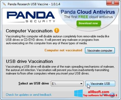 Petikan skrin Panda USB Vaccine untuk Windows 8
