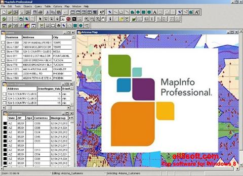 Petikan skrin MapInfo Professional untuk Windows 8