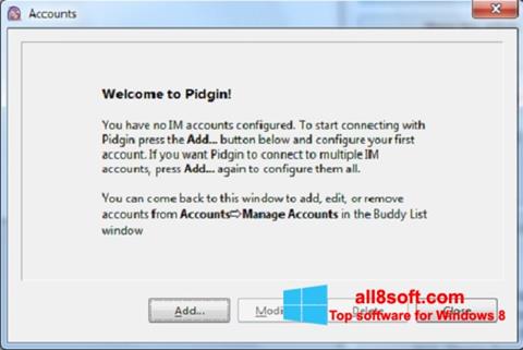 Petikan skrin Pidgin untuk Windows 8