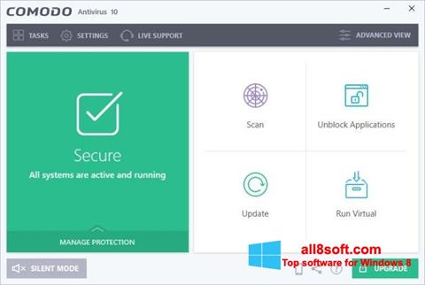 Petikan skrin Comodo Antivirus untuk Windows 8