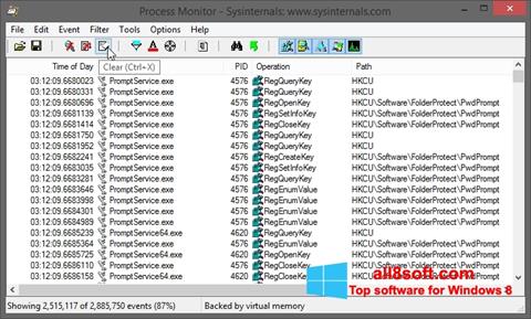 Petikan skrin Process Monitor untuk Windows 8