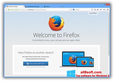 Petikan skrin Mozilla Firefox Offline Installer untuk Windows 8