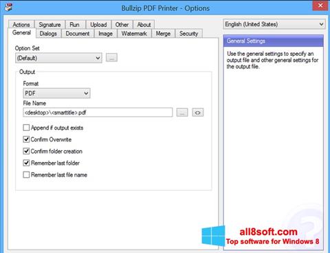 Petikan skrin BullZip PDF Printer untuk Windows 8