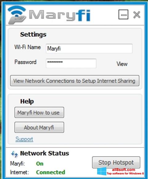 Petikan skrin MaryFi untuk Windows 8