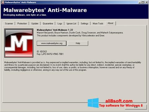 Petikan skrin Malwarebytes Anti-Malware Free untuk Windows 8