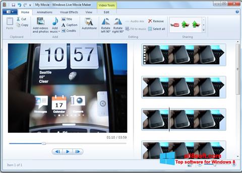 Petikan skrin Windows Live Movie Maker untuk Windows 8