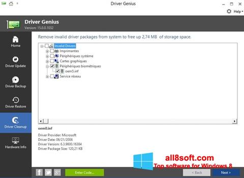 Petikan skrin Driver Genius untuk Windows 8