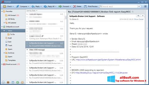 Petikan skrin FoxMail untuk Windows 8