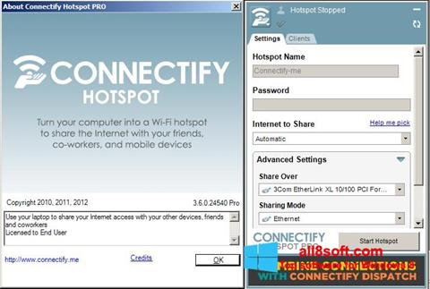 Petikan skrin Connectify Hotspot PRO untuk Windows 8
