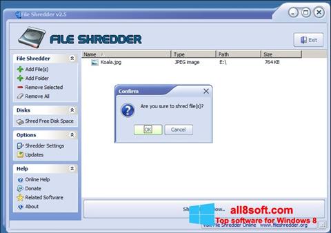 Petikan skrin File Shredder untuk Windows 8