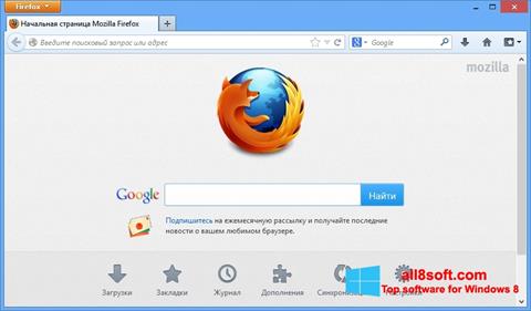 Petikan skrin Mozilla Firefox untuk Windows 8
