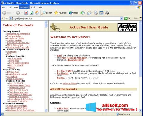 Petikan skrin ActivePerl untuk Windows 8