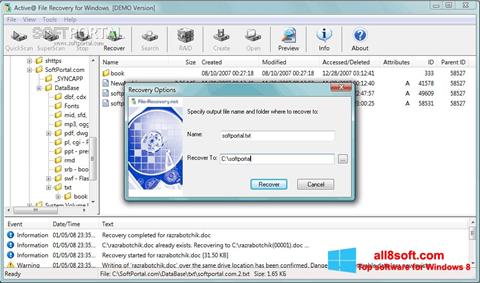 Petikan skrin Active File Recovery untuk Windows 8