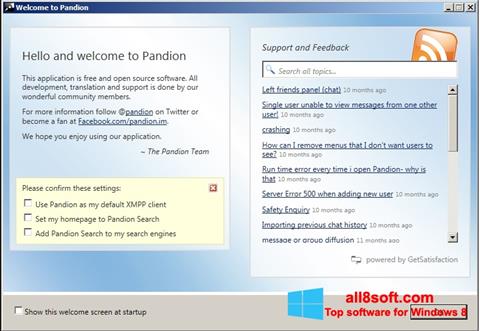 Petikan skrin Pandion untuk Windows 8