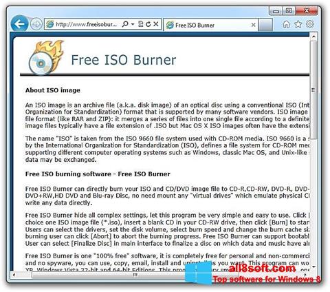 Petikan skrin ISO Burner untuk Windows 8