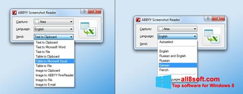 Petikan skrin ABBYY Screenshot Reader untuk Windows 8