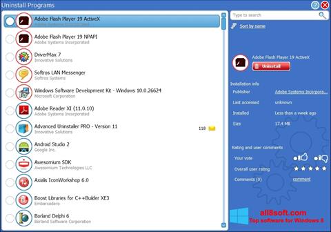 Petikan skrin Advanced Uninstaller PRO untuk Windows 8
