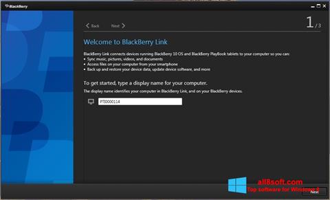 Petikan skrin BlackBerry Link untuk Windows 8