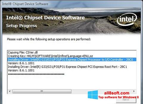 Petikan skrin Intel Chipset Device Software untuk Windows 8