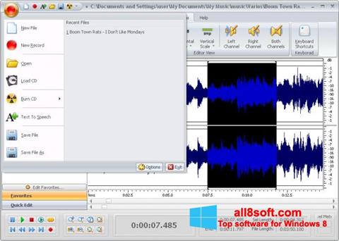 Petikan skrin Free Audio Editor untuk Windows 8