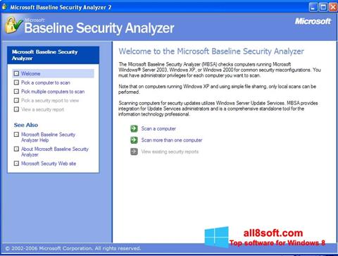 Petikan skrin Microsoft Baseline Security Analyzer untuk Windows 8
