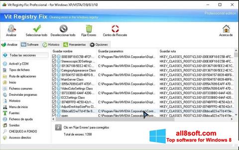 Petikan skrin Vit Registry Fix untuk Windows 8