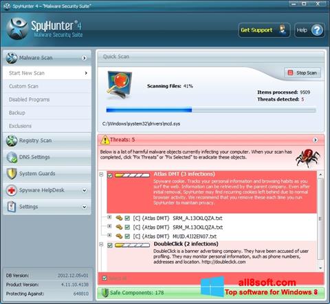 Petikan skrin SpyHunter untuk Windows 8