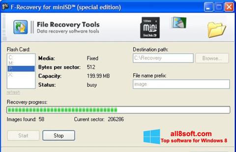 Petikan skrin F-Recovery SD untuk Windows 8