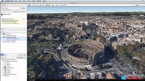 Petikan skrin Google Earth Pro untuk Windows 8
