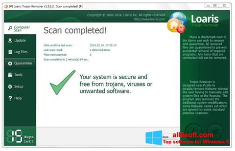 Petikan skrin Loaris Trojan Remover untuk Windows 8