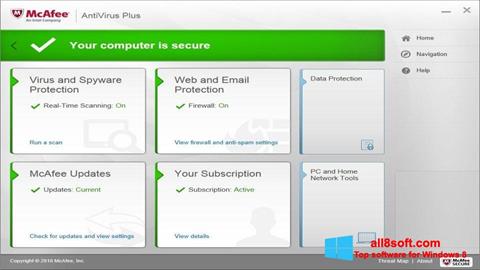 Petikan skrin McAfee AntiVirus Plus untuk Windows 8
