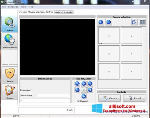 Petikan skrin webcamXP untuk Windows 8