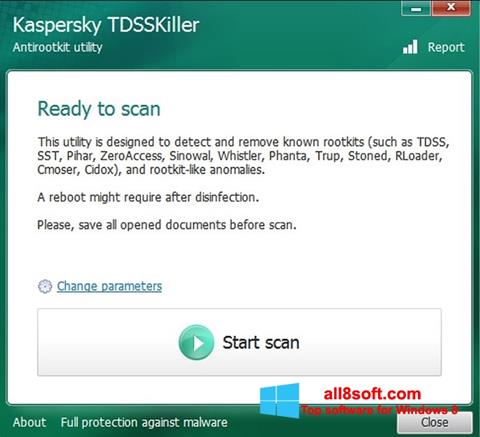 Petikan skrin Kaspersky TDSSKiller untuk Windows 8