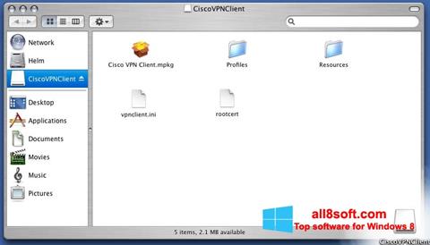 Petikan skrin Cisco VPN Client untuk Windows 8