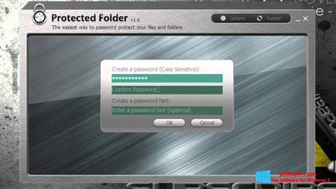 Petikan skrin Protected Folder untuk Windows 8