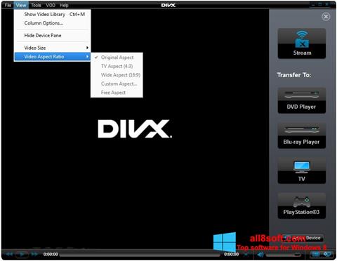 Petikan skrin DivX Player untuk Windows 8