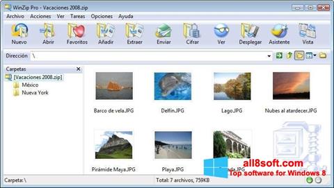Petikan skrin WinZip untuk Windows 8