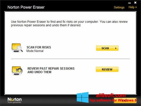 Petikan skrin Norton Power Eraser untuk Windows 8