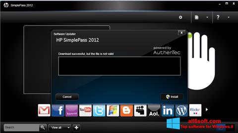 Petikan skrin HP SimplePass untuk Windows 8