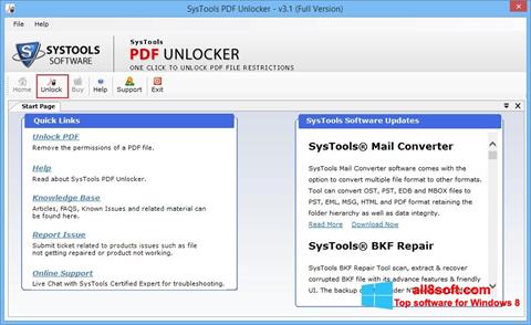 Petikan skrin PDF Unlocker untuk Windows 8