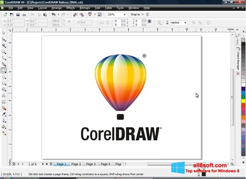 Petikan skrin CorelDRAW untuk Windows 8