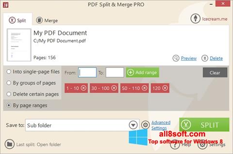 Petikan skrin PDF Split and Merge untuk Windows 8