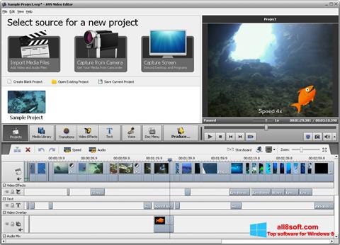 Petikan skrin AVS Video Editor untuk Windows 8