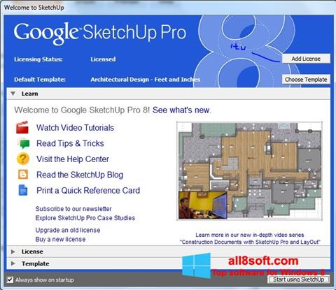 Petikan skrin Google SketchUp Pro untuk Windows 8