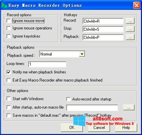 Petikan skrin Easy Macro Recorder untuk Windows 8