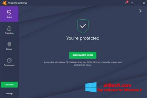 Petikan skrin Avast! Pro Antivirus untuk Windows 8