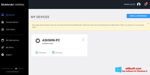 Petikan skrin Bitdefender untuk Windows 8